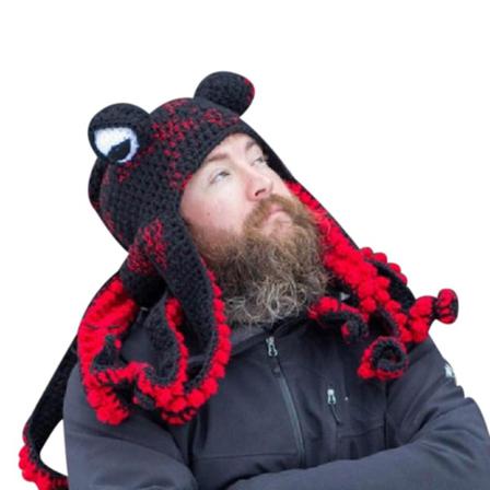 Tentakkelihattu Käsinkudottu mustekalahattu Joulu Halloween Cosplay Violetti Black