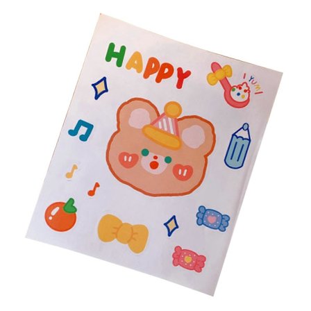 Tegneserie Bjørn Klistermærke Multifunktionelt Papir Sødt Æstetisk Vandflaske Klistermærke Kompatibelt med Laptop Telefon Cover