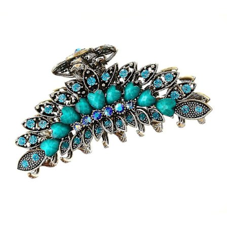 Turkoosi Strassinen Liukumaton Hiuspinni Paksuille Hiuksille Hiuslisävaruste