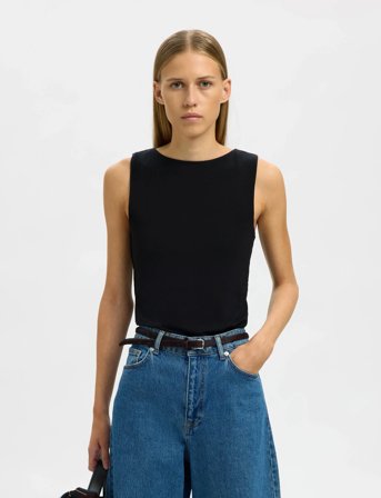 Selected Slfmanja Sl Reversible Top Noos - Black - XL