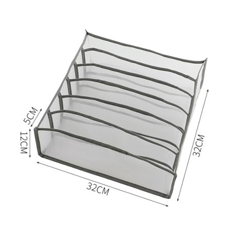 3 stk garderobeskuff organiser, oppbevaringsboks BH-arrangør sammenleggbar garderobeskuff skillevegg glidelås rom oppbevaring sokker, 6, 7, 11 grå 