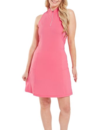 FootJoy 1/4 Zip Sleeveless Dress - Pink - M