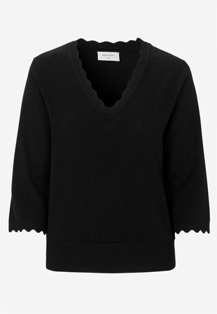 Freequent - Finstrikket genser i svart for damer i størrelse XL (44) - Cellbes