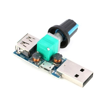 USB Ventilator Trinløs Hastighedsregulator med Kontakter Hastighedsmodul 4-12V 5W