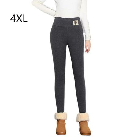 Leggings För Kvinnor Vintertjocka Leggings Grey-4xl
