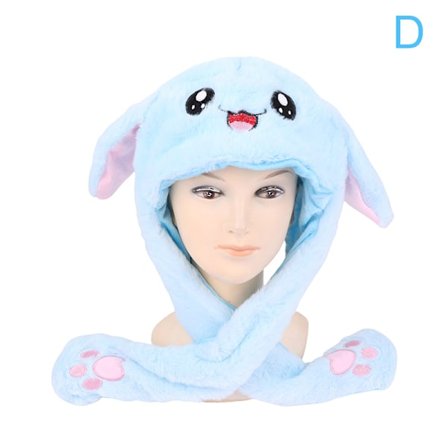 Kvinners Movable Bunny Ears Hats With Lights Girls Winter Plysj