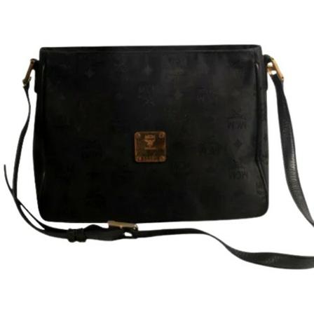MCM Pre-owned, Pre-owned Canvas shoulder-bags Zwart, Dames, Maat:ONE Size
