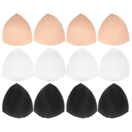 6 Par Kvindelige Aftagelige BH-puder Svampepuder BH-indlæg Puder Til Badetøj Sport Hvid Sort Hudfarve