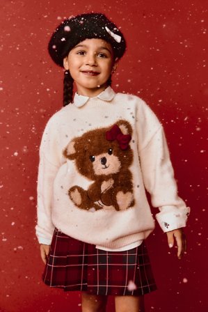 Kappahl | Sweter bożonarodzeniowy z dzianiny | Offwhite