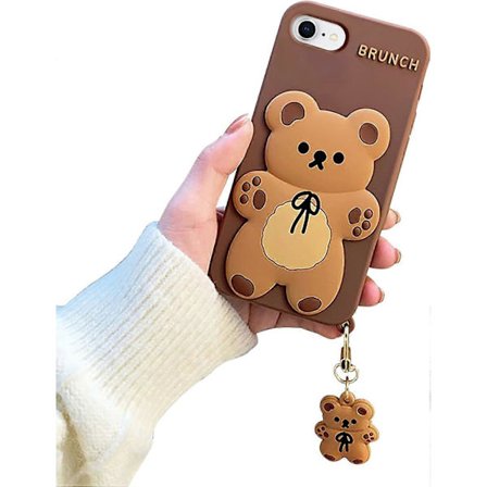 Design til iPhone SE 3 2022/SE 2 2020/8/7/6/6S Cover 3D Tegneserie Dyrekarakter Blød Silikone Kawaii Piger Kvinder Teenager Stødsikkert Gummi Cover 