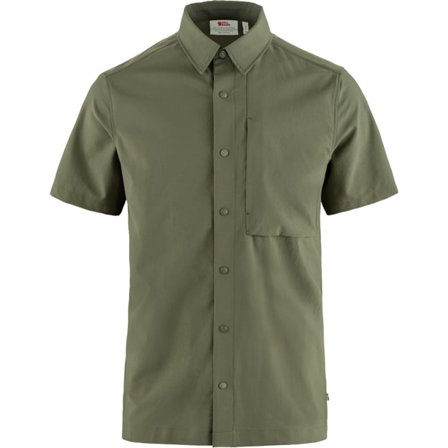 Fjällräven Herr's High Coast Pack Shirt Short Sleeve in Laurel Green | Size: Medium, Polyester