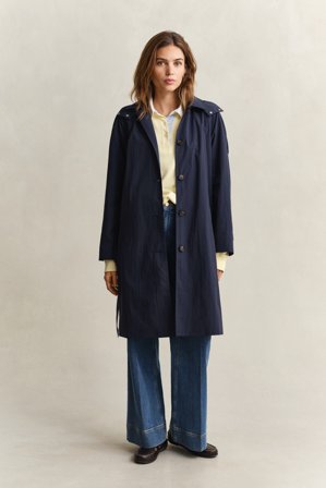 GANT Damen Windmantel mit Gürtel (M) Marineblau