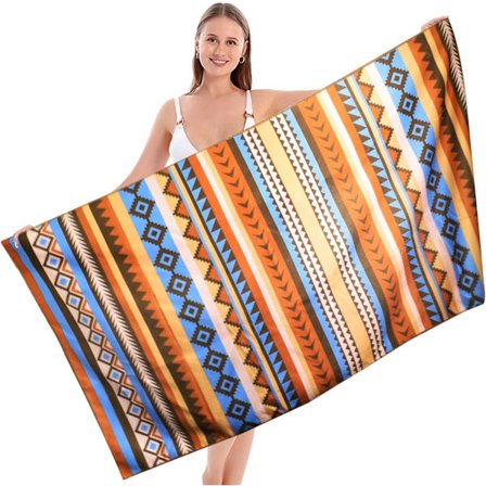 1 stk sandproof mikrofiber strandhåndkle, 160 x 80 cm stort hurtig tørkende