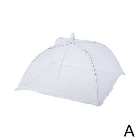 Skyddande matkaka BBQ-överdrag Insektsvikbara Mesh Paraply Kit whiteA 12寸