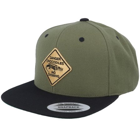 Iconic - Vert snapback Casquette - Danger Crocodiles Olive/Black Snapback @ Hatstore