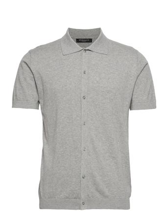 Gerhard Knit Shirt Ss Grey Bruuns Bazaar