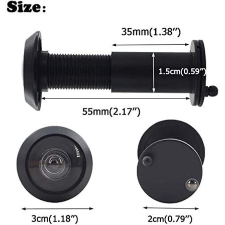 *Kighul med rustfrit stål look Kighul til montering i d*