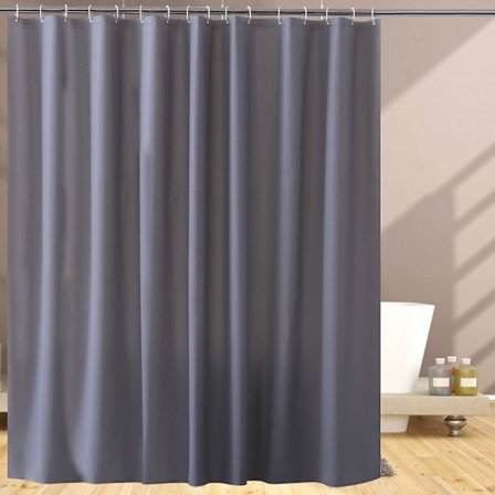 Muldresistent Bruseforhæng Grå 240 x 200 cm EVA Vandtæt Vaskbar Badeforhæng med 16 Kroge Antibakteriel Badeværelsesforhæng til Badekar PVC Fr