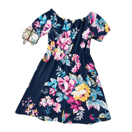 Flickor Klänning Summer Tee Blommönster Beach Girl Bohemia Prince