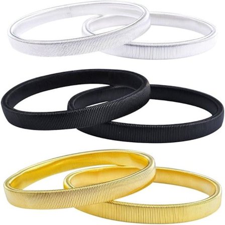 Ærmeholdere til langærmet skjorte (3 par) skridsikre metalbånd | Forhindrer manchetter i at glide | Behagelige at have på