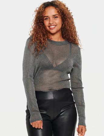 Saint Tropez Delilasz Ls Blouse - Black - M