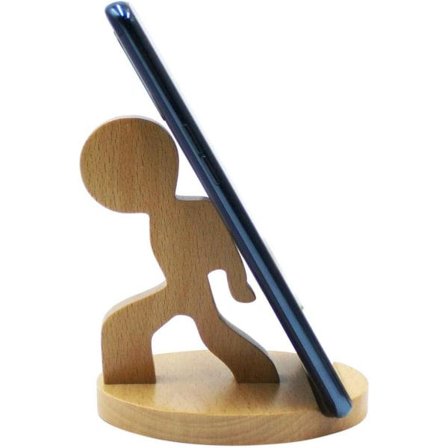 IC Tegnefilm Mobiltelefonholder Træ Smartphone Skrivebordsstativ til alle mobiltelefoner