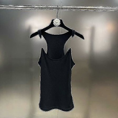 Näkymättömät olkaimet Y/project Liivi Ribbineulottu Cami Toppi Hihaton Naisten Toppi-xdd