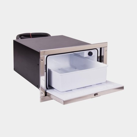 Kylskåp med kompressor Isotherm Cruise CR36 Inox, 12V / 24V, utdragbar låda, 36 liter, mörksilver frontpanel + monteringsram