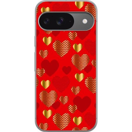 Yhteensopiva Puhelinkuori Google Google Pixel 9 GoldenHearts