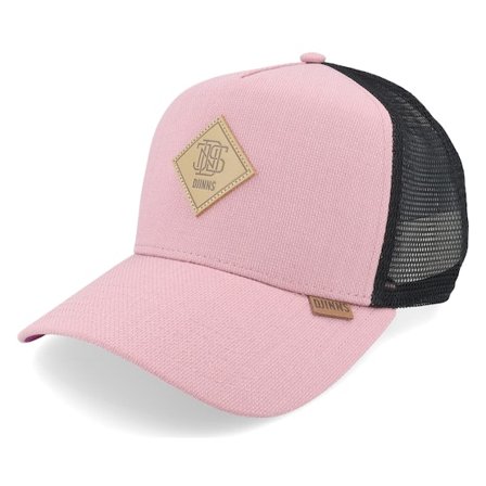 Djinns - Růžový trucker Kšiltovka - Hft Cap Plainlace Old Rose/Black A-Frame Trucker @ Hatstore