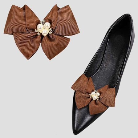 2stk Skoklips Skinnende pynteklemmer MØRKEBRUN