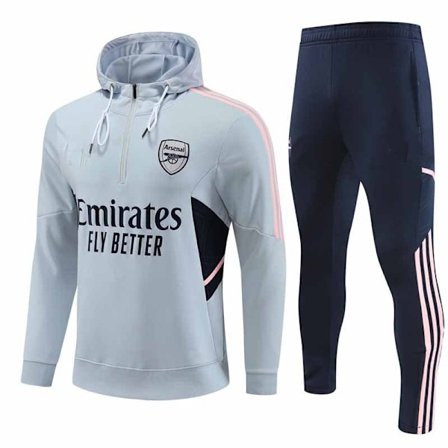 23-24 Arsenal voksen half-zip pullover hoodie treningsdress grå 2XL gray