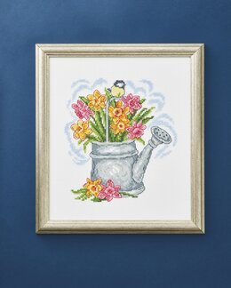 Broderipakke Bilde Blomster & Fugl - Permin