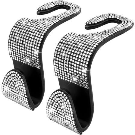 2 Pak Bilkrog, Bling Rhinestone Krystal Krog Bil Dekorationer Auto Sæde Ryg Organisere Universal til SUV Truck Køretøj