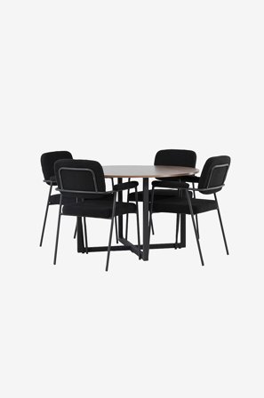 Venture Home - Ruokailuryhmä Durango ja tuolit Yesterday, 4 kopl - Ruskea - Ruokailuryhmät - - Homeroom