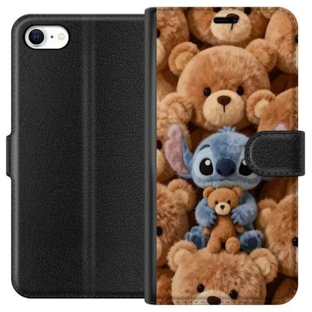 Kompatibel Tegnebogsetui til Apple iPhone 6s Stitch omgivet af brune teddybjørne med en lille teddybjørn i armene i en sød og hyggelig kawaii-design