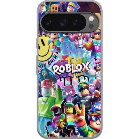 Kompatibelt Mobilskal till Google Google Pixel 9 Pro XL Stor färgglad Roblox-värld med många karaktärer, energifylld gaming-illustration perfekt f