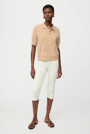 Soft Goat - Brushed pique - Women cashmere sweater - L - Camel