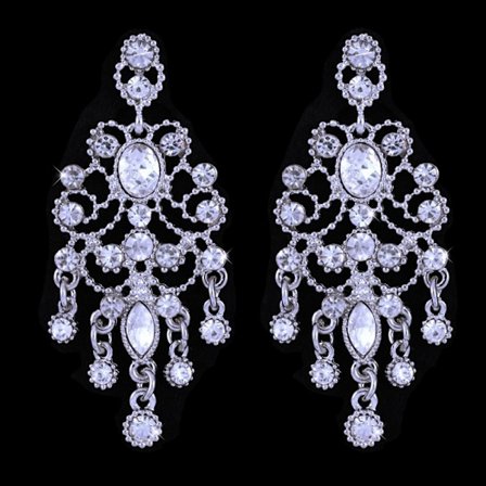 18K VIT guldpläterade Örhängen CZ