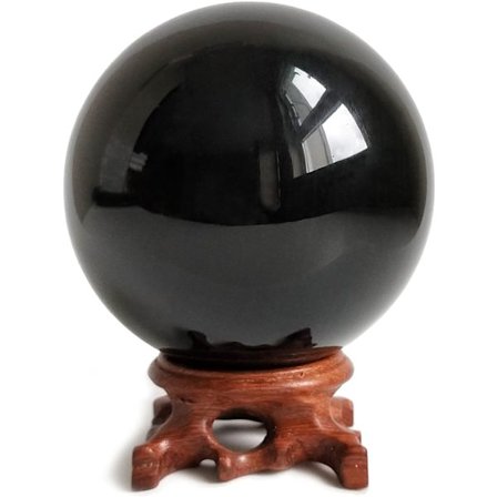 Obsidian krystallkuler for Feng Shui-kuler, meditasjon, krystallhealing, spådomskuler, hjemmeinnredning -KK