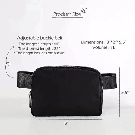 Vesker Fanny Pack for kvinner Crossbody-vesker med justerbart belte Fashion midjepakker Løpe kvinnelig tursekk