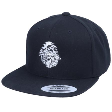Iconic - Svart snapback Caps - Mushrooms Flying High Black Snapback @ Hatstore