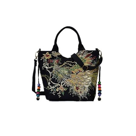 Handväska för kvinnor Broderi-axel diagonal väska