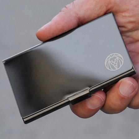 Portacarte in acciaio nero per uomini - Portacarte