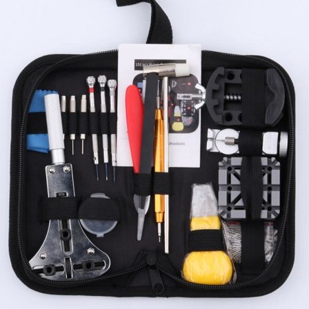 Klokke Reparasjon Verktøy Kit Klokkebånd Fjær Bar Pin Juster kasse Tilbake Åpner klokke reparasjonssett