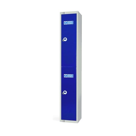 PPE locker, 2 doors, 1800x300x300 mm, dark blue