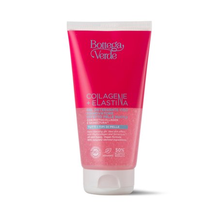 BOTTEGA VERDE Collagene ed elastina Gel Detergente Viso - Rinnovatore Effetto Pelle Nuova 150ml - Gel detergente viso