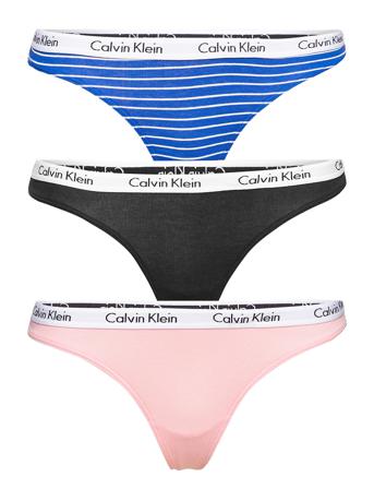 Thong 3Pk Stringtrosa Underkläder Blå Calvin Klein