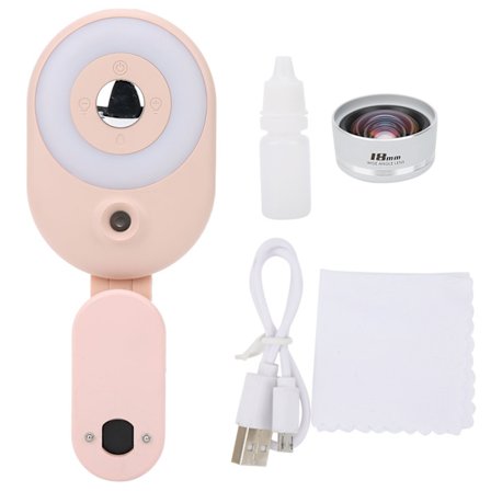4Gear Dimbar Fyllningslampa med Vidvinkelobjektiv Luftfuktare för Telefon Videokonferens Live(Rosa Fyllningslampa Vidvinkelobjektiv )