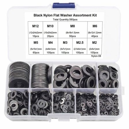 580 st Nylon Platt bricka Sortimentsats Tätningsdistans